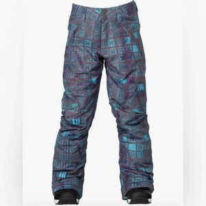 DC Shoes Girls Ace K 14 - Blue Grey and Purple Snowboard Ski Pants | XL